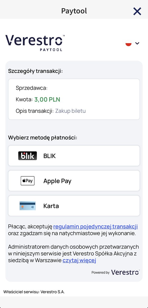 Оплатіть через BLIK, карткою або мобільним гаманцем