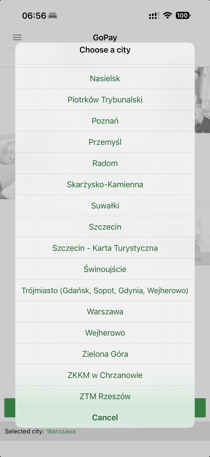 Wählen Sie eine Stadt