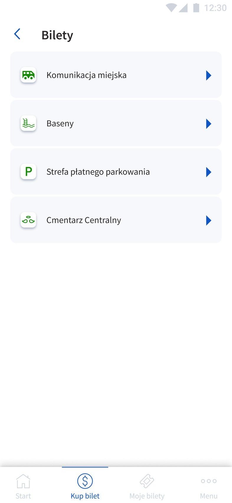 Choosing a ticket: public transport, swimming pools, parking, cemetery